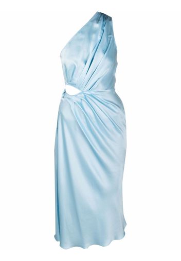 Materiel one-shoulder silk dress - Blue