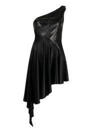 Materiel one-shoulder faux-leather dress - Black