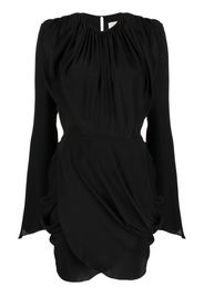 Materiel wraparound silk dress - Black