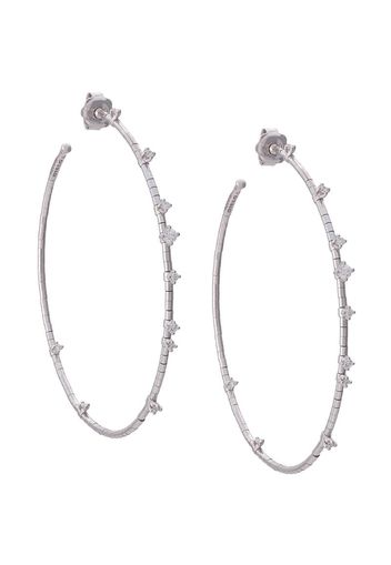 18kt white gold diamond hoop earrings