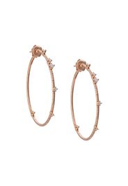 18kt rose gold diamond hoop earrings