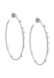 18kt white gold diamond hoop earrings