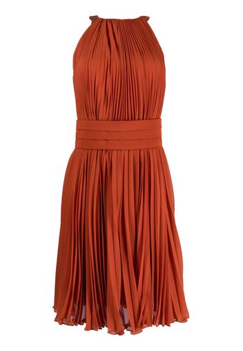 Max Mara gathered-detail sleeveless dress - Brown