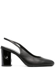 Max Mara 80mm slingback leather pumps - Black
