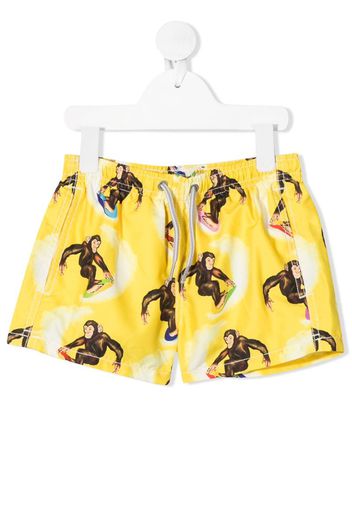 monkey surf print swim shorts