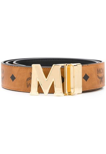 M-buckle leather belt