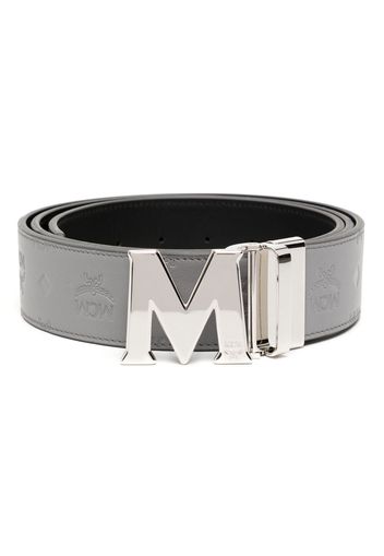 MCM Claus monogram-pattern leather belt - Grey