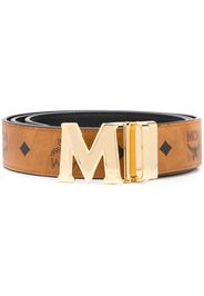 M-buckle leather belt