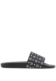 MCM logo-print single-strap slides - Black