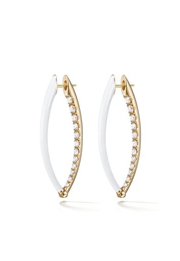 18kt yellow gold and diamond Cristina hoop earrings