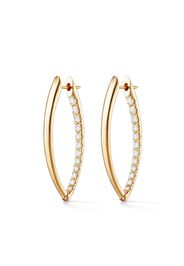 18kt yellow gold and diamond Cristina medium hoop earrings