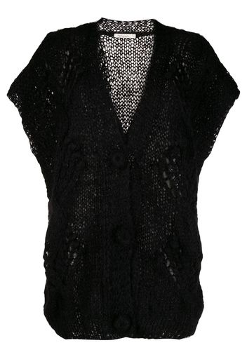 Mes Demoiselles short-sleeved knit cardigan - Black