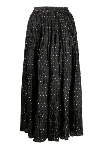 polka dot print creased skirt