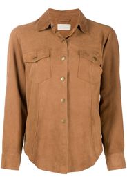 suede chest pocket shirt