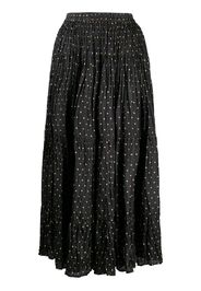 polka dot print creased skirt