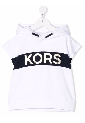 Michael Kors Kids logo-print short-sleeve hoodie - White