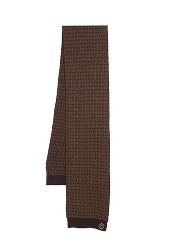 Michael Kors Kids monogram-pattern logo-plaque scarf - Brown