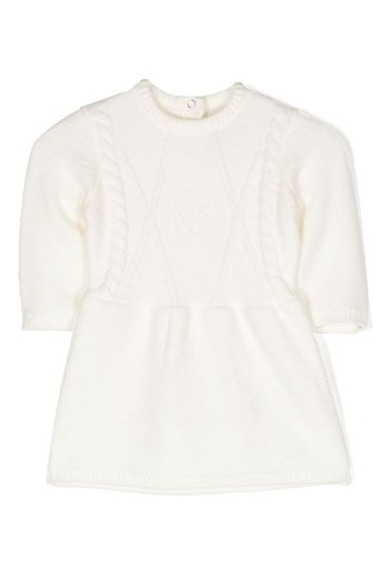 Michael Kors Kids logo-embroidered knitted dress - White