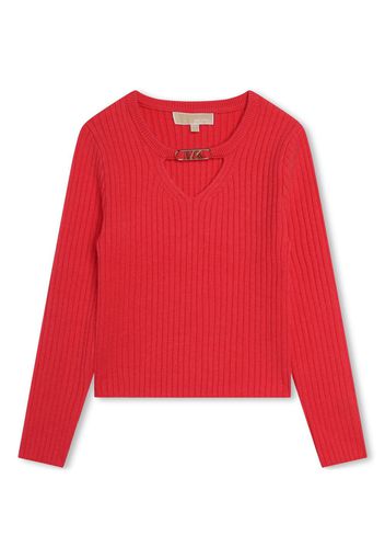 Michael Kors Kids MK Empire ribbed-knit jumper - Red