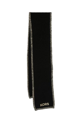 Michael Kors Kids embroidered-logo knit scarf - Black