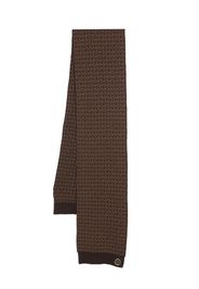 There Was One Kids monogram-pattern logo-plaque scarf - Brown