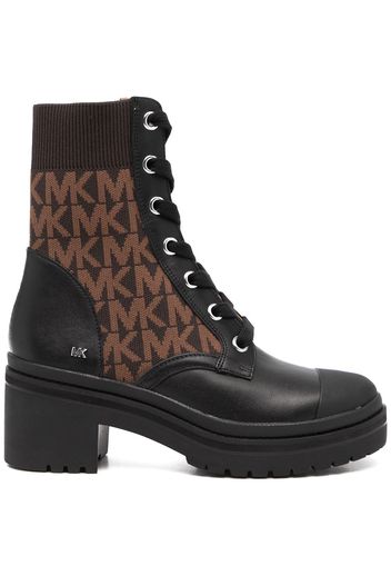 Michael Michael Kors Brea monogram-print ankle boots - Brown