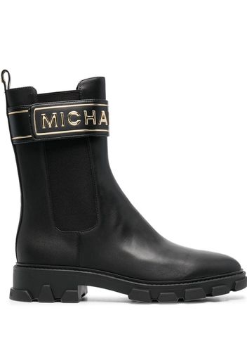 Michael Michael Kors leather logo-stamp boots - Black