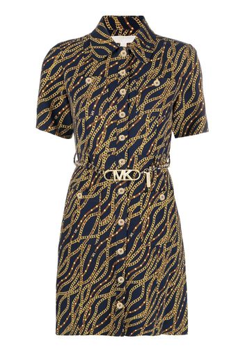 Michael Michael Kors chain-link print shirt dress - Blue