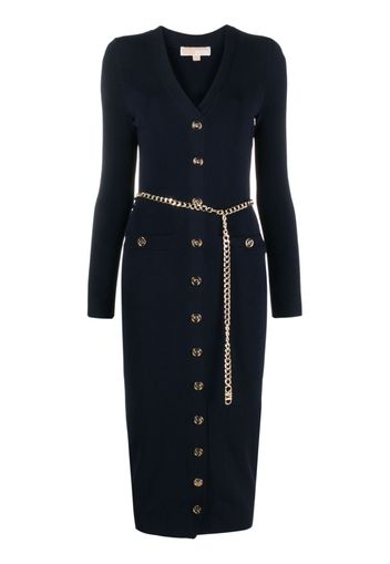 Michael Michael Kors V-neck belted midi dress - Blue