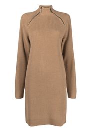 MICHAEL MICHAEL KORS zip-detailed knitted dress - Brown