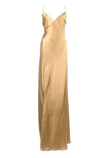 Michelle Mason strappy wrap gown - Gold