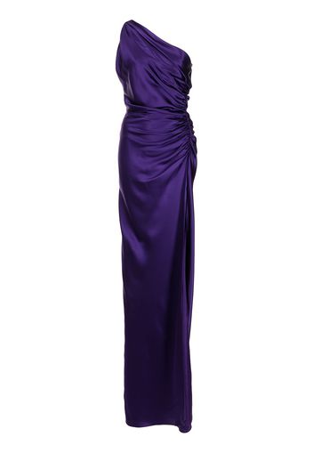 Michelle Mason one-shoulder silk gown - Purple