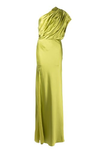 Michelle Mason asymmetric open back gown - Green