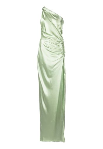 Michelle Mason gathered-detail asymmetric gown - Green
