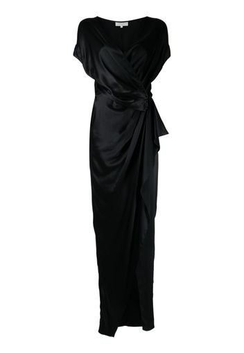 Michelle Mason wrap drape-detail gown dress - Black