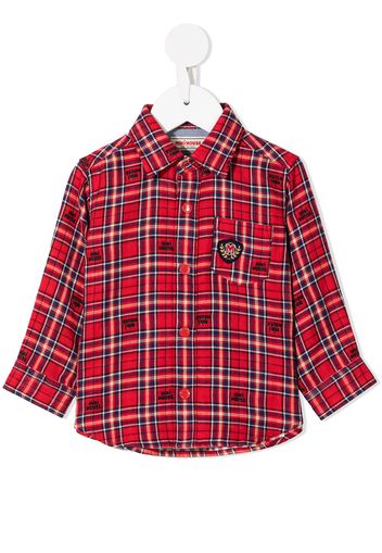 Miki House checked long-sleeve shirt - Red