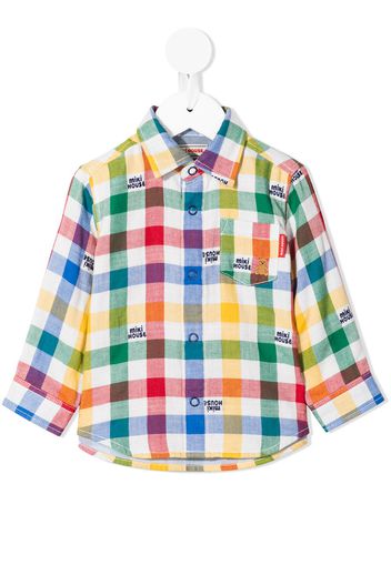 Miki House rainbow checked shirt - Blue