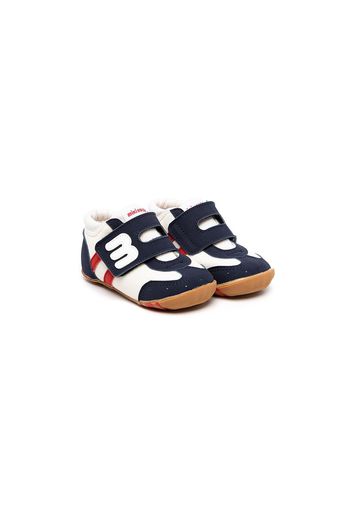 Miki House logo-patch touch-strap trainers - Blue