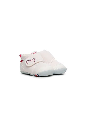 Miki House touch-strap cotton trainers - White