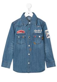 patch embroidered denim shirt