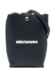 Miki House logo-print shoulder bag - Black