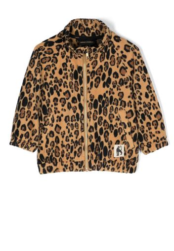 Mini Rodini leopard-print fleece jacket - Orange