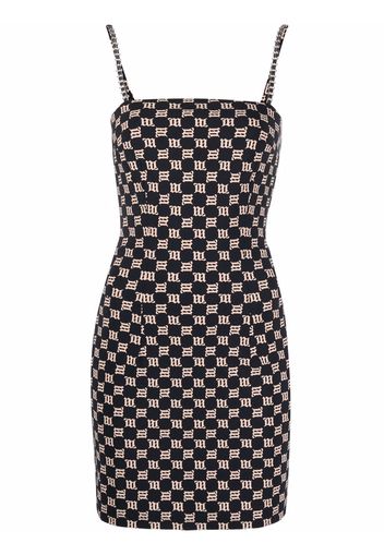 MISBHV monogram-print fitted dress - Black