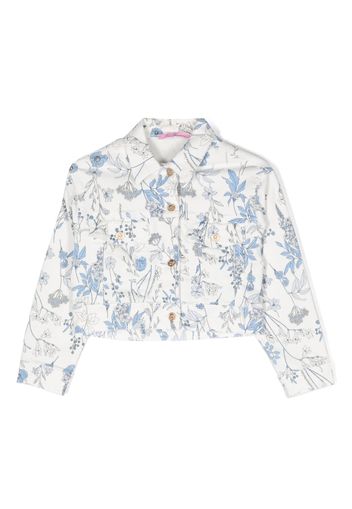 Miss Blumarine all-over floral-print button jacket - White