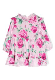 Miss Blumarine floral-print ruffled skirt - Pink