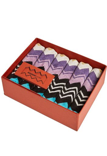 Missoni Home six-set Giacomo zigzag towels - Blue