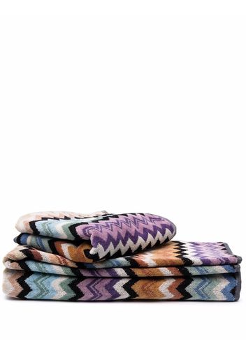 Missoni Home two-piece Giacomo zigzag towels - Brown