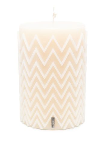 Missoni Home zigzag-embossed candle - White