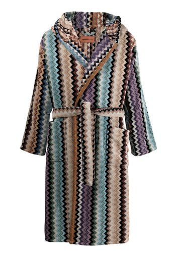 Missoni Home zigzag-pattern bath robe - Blue