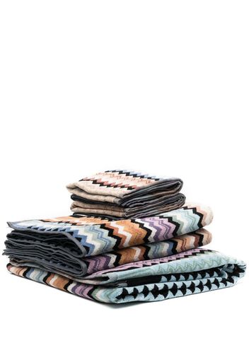 Missoni Home zig-zag print towel set - Brown